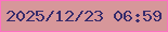 文字の大きさ：2、枠の色：fe70c3、背景の色：d7979a、文字の色：372b6b 無料ブログパーツのブログ時計