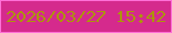 文字の大きさ：2、枠の色：fe70d7、背景の色：d52a8d、文字の色：ac940c 無料ブログパーツのブログ時計