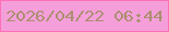 文字の大きさ：4、枠の色：fe71b6、背景の色：f49fda、文字の色：ab8f70 無料ブログパーツのブログ時計
