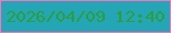 文字の大きさ：2、枠の色：fe71bf、背景の色：24a6b6、文字の色：2b9e3e 無料ブログパーツのブログ時計