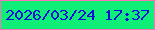 文字の大きさ：1、枠の色：fe72ba、背景の色：0fee77、文字の色：0910db 無料ブログパーツのブログ時計