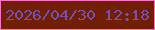 文字の大きさ：1、枠の色：fe72ca、背景の色：711e03、文字の色：7650b2 無料ブログパーツのブログ時計