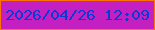 文字の大きさ：5、枠の色：fe7304、背景の色：c41fc1、文字の色：0c39d2 無料ブログパーツのブログ時計