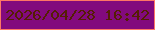 文字の大きさ：1、枠の色：fe7665、背景の色：820a7d、文字の色：551e03 無料ブログパーツのブログ時計