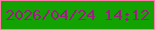 文字の大きさ：2、枠の色：fe7aa7、背景の色：12a202、文字の色：9d1c80 無料ブログパーツのブログ時計