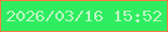 文字の大きさ：5、枠の色：fe7d44、背景の色：2eed60、文字の色：bef5c3 無料ブログパーツのブログ時計