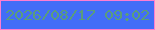 文字の大きさ：3、枠の色：fe7dd1、背景の色：426df7、文字の色：5a9d7c 無料ブログパーツのブログ時計