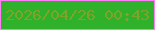文字の大きさ：5、枠の色：fe7df5、背景の色：2fb12c、文字の色：7ea52a 無料ブログパーツのブログ時計