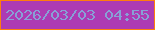 文字の大きさ：2、枠の色：fe7e0c、背景の色：ad3bb3、文字の色：88a0d6 無料ブログパーツのブログ時計
