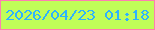 文字の大きさ：3、枠の色：fe7eb0、背景の色：c0fd58、文字の色：2eb2fd 無料ブログパーツのブログ時計