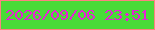文字の大きさ：1、枠の色：fe8181、背景の色：49db38、文字の色：e721d7 無料ブログパーツのブログ時計