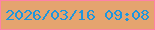 文字の大きさ：3、枠の色：fe82a8、背景の色：e5a46f、文字の色：1d96dd 無料ブログパーツのブログ時計