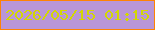 文字の大きさ：3、枠の色：fe8304、背景の色：b996d7、文字の色：d3d700 無料ブログパーツのブログ時計
