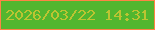 文字の大きさ：4、枠の色：fe8345、背景の色：52b62f、文字の色：bcc432 無料ブログパーツのブログ時計