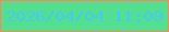 文字の大きさ：4、枠の色：fe8555、背景の色：54df90、文字の色：45caf1 無料ブログパーツのブログ時計