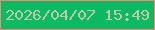 文字の大きさ：1、枠の色：fe8679、背景の色：0bb962、文字の色：bacbaa 無料ブログパーツのブログ時計
