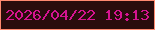 文字の大きさ：3、枠の色：fe896f、背景の色：290c0c、文字の色：d51490 無料ブログパーツのブログ時計