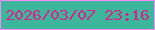 文字の大きさ：4、枠の色：fe89f9、背景の色：3db79c、文字の色：da228c 無料ブログパーツのブログ時計