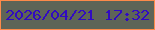 文字の大きさ：4、枠の色：fe8a4a、背景の色：5e6457、文字の色：310bc1 無料ブログパーツのブログ時計