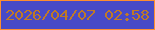 文字の大きさ：5、枠の色：fe8e2f、背景の色：484ac7、文字の色：c07927 無料ブログパーツのブログ時計