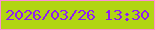 文字の大きさ：5、枠の色：fe8ed6、背景の色：b1d513、文字の色：8f1df2 無料ブログパーツのブログ時計