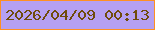 文字の大きさ：1、枠の色：fe9023、背景の色：b5a0f2、文字の色：6f4b0c 無料ブログパーツのブログ時計