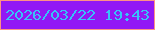 文字の大きさ：1、枠の色：fe9185、背景の色：9218f4、文字の色：37c3f8 無料ブログパーツのブログ時計