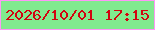 文字の大きさ：4、枠の色：fe97f6、背景の色：81ea8e、文字の色：d20410 無料ブログパーツのブログ時計