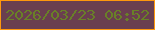 文字の大きさ：5、枠の色：fe980d、背景の色：6a3f4f、文字の色：698027 無料ブログパーツのブログ時計