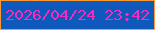 文字の大きさ：4、枠の色：fe9832、背景の色：1059bc、文字の色：f62cbc 無料ブログパーツのブログ時計