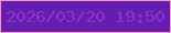 文字の大きさ：3、枠の色：fe99a7、背景の色：641db2、文字の色：8c34c3 無料ブログパーツのブログ時計