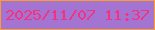 文字の大きさ：2、枠の色：fe9b2b、背景の色：a474d3、文字の色：f4337d 無料ブログパーツのブログ時計