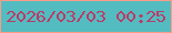 文字の大きさ：5、枠の色：fe9b88、背景の色：53bcc1、文字の色：b93c66 無料ブログパーツのブログ時計