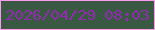 文字の大きさ：4、枠の色：fe9bef、背景の色：3a5943、文字の色：912cb0 無料ブログパーツのブログ時計