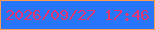 文字の大きさ：4、枠の色：fe9c55、背景の色：2776f9、文字の色：e33774 無料ブログパーツのブログ時計