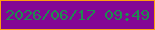 文字の大きさ：1、枠の色：fe9d0f、背景の色：840694、文字の色：1f8c4f 無料ブログパーツのブログ時計