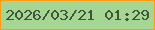 文字の大きさ：4、枠の色：fe9d13、背景の色：a6d694、文字の色：415639 無料ブログパーツのブログ時計
