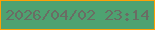 文字の大きさ：4、枠の色：fea006、背景の色：4ea271、文字の色：6a6d64 無料ブログパーツのブログ時計