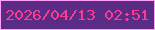 文字の大きさ：2、枠の色：fea0f9、背景の色：5b2c86、文字の色：fa3c93 無料ブログパーツのブログ時計