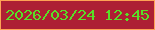 文字の大きさ：4、枠の色：fea255、背景の色：ad1f34、文字の色：58e027 無料ブログパーツのブログ時計