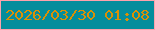 文字の大きさ：2、枠の色：fea2ac、背景の色：058d9c、文字の色：da9005 無料ブログパーツのブログ時計