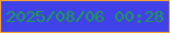文字の大きさ：3、枠の色：fea62c、背景の色：4141e9、文字の色：1b9c4c 無料ブログパーツのブログ時計