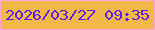 文字の大きさ：1、枠の色：fea6db、背景の色：f0b849、文字の色：5c1ded 無料ブログパーツのブログ時計