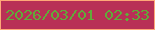文字の大きさ：5、枠の色：fea878、背景の色：b83056、文字の色：61ab39 無料ブログパーツのブログ時計