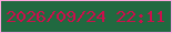 文字の大きさ：2、枠の色：fea8df、背景の色：216940、文字の色：cb0f4c 無料ブログパーツのブログ時計