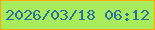 文字の大きさ：1、枠の色：feaa01、背景の色：a8ec5d、文字の色：2973a3 無料ブログパーツのブログ時計