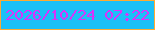 文字の大きさ：1、枠の色：feaa32、背景の色：1bc0f7、文字の色：da33fa 無料ブログパーツのブログ時計