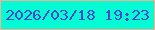 文字の大きさ：5、枠の色：feab90、背景の色：04fcd5、文字の色：4949c8 無料ブログパーツのブログ時計