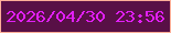 文字の大きさ：4、枠の色：feaf98、背景の色：581046、文字の色：e21ff7 無料ブログパーツのブログ時計