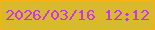 文字の大きさ：4、枠の色：feb00f、背景の色：daba2d、文字の色：cb35e4 無料ブログパーツのブログ時計